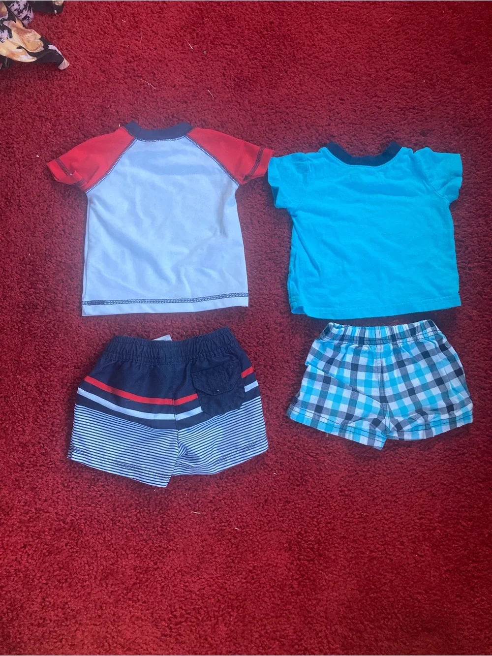 Carter's Red & Blue Kids 2-Piece Summer Sets - Little Firecracker & Fish